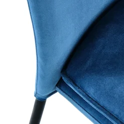 Set 4 sedie da sala moderne in tessuto blu navy Orco