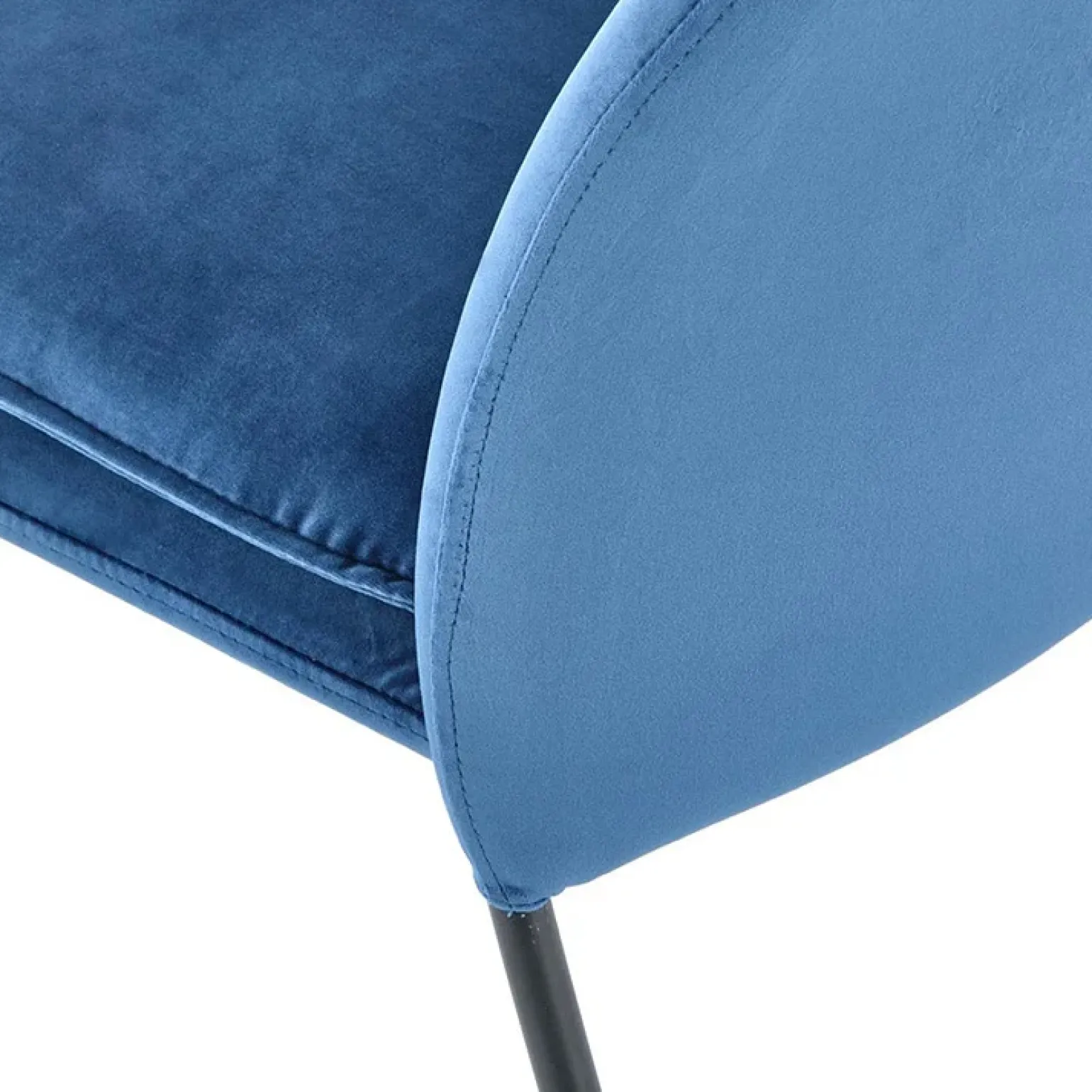 Set 4 sedie da sala moderne in tessuto blu navy Orco