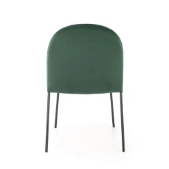Set 4 sedie da sala moderne in tessuto verde scuro Orco