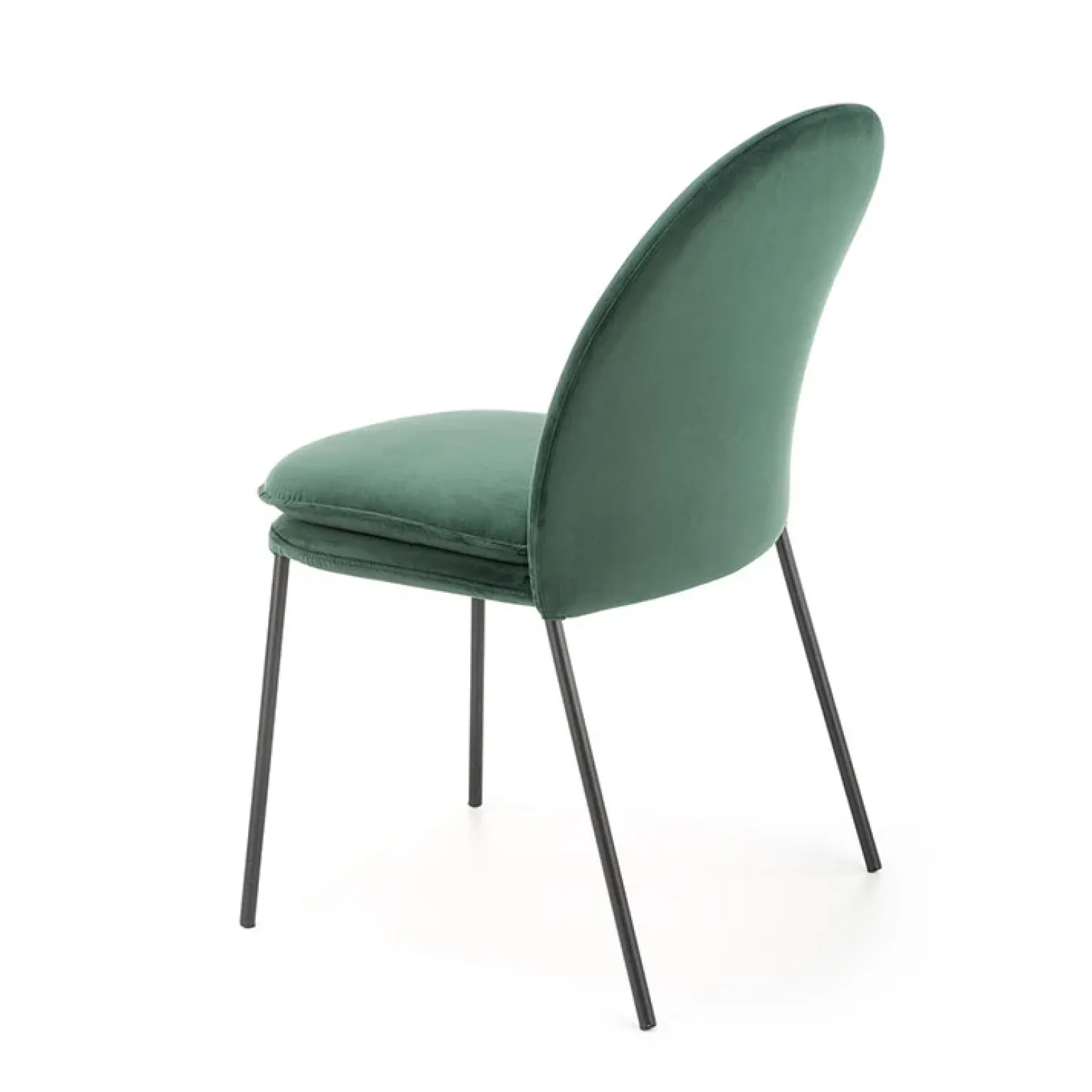 Set 4 sedie da sala moderne in tessuto verde scuro Orco