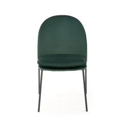 Set 4 sedie da sala moderne in tessuto verde scuro Orco