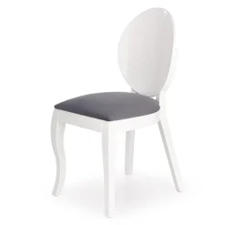 Set 2 sedie da sala moderne in tessuto grigio bianco Jonni