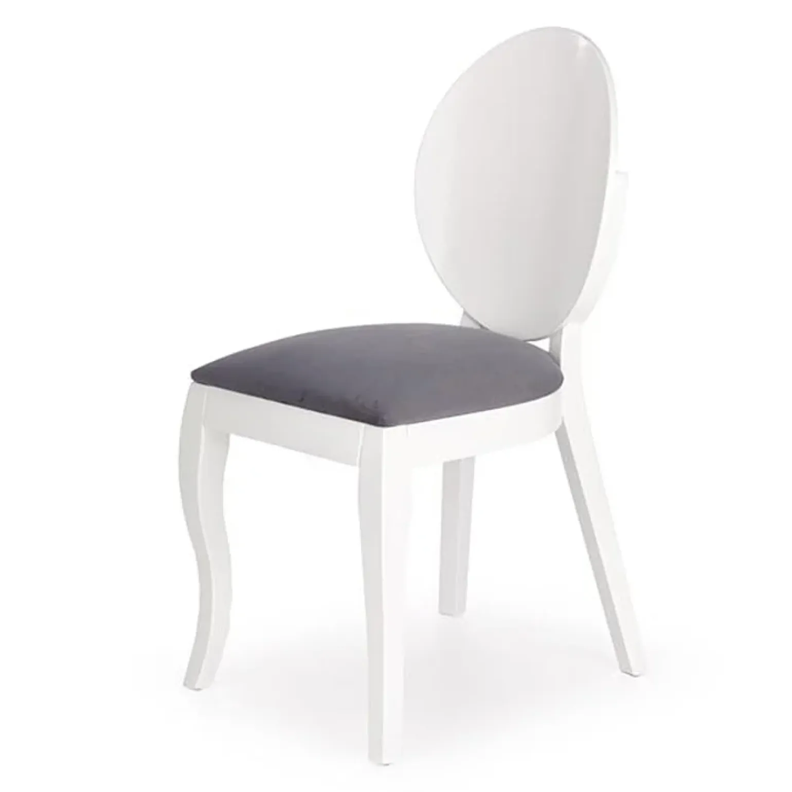 Set 2 sedie da sala moderne in tessuto grigio bianco Jonni