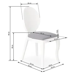 Set 2 sedie da sala moderne in tessuto grigio bianco Jonni
