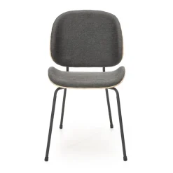 Set 2 sedie da sala moderne in tessuto rovere grigio scuro Dorotea