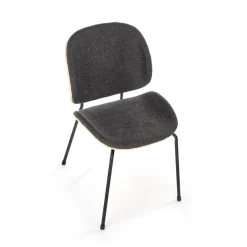 Set 2 sedie da sala moderne in tessuto rovere grigio scuro Dorotea