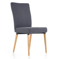 Set 4 sedie da sala moderne in tessuto grigio scuro Barone