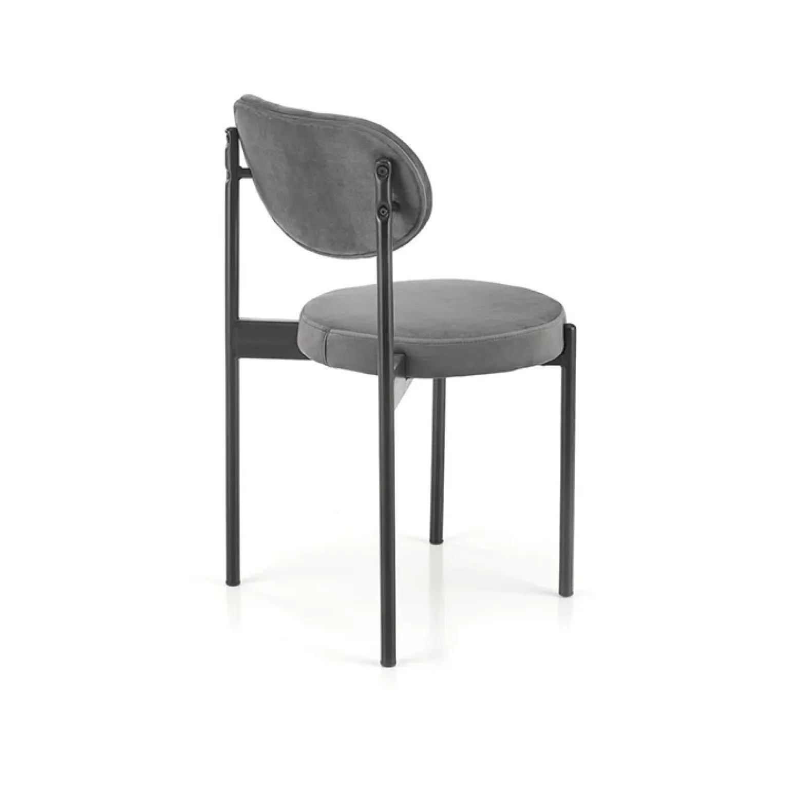 Set 4 sedie da soggiorno in tessuto grigio nero Leela