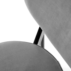 Set 4 sedie da soggiorno in tessuto grigio nero Leela