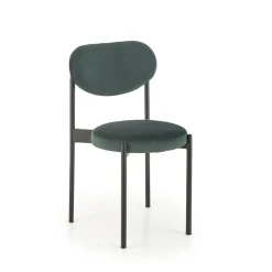Set 4 sedie da soggiorno in tessuto verde scuro nero Leela