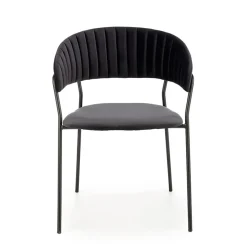 Set 4 sedie da soggiorno moderne in velluto nero Lina