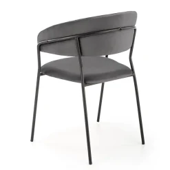 Set 4 sedie da soggiorno moderne in velluto grigio Lina