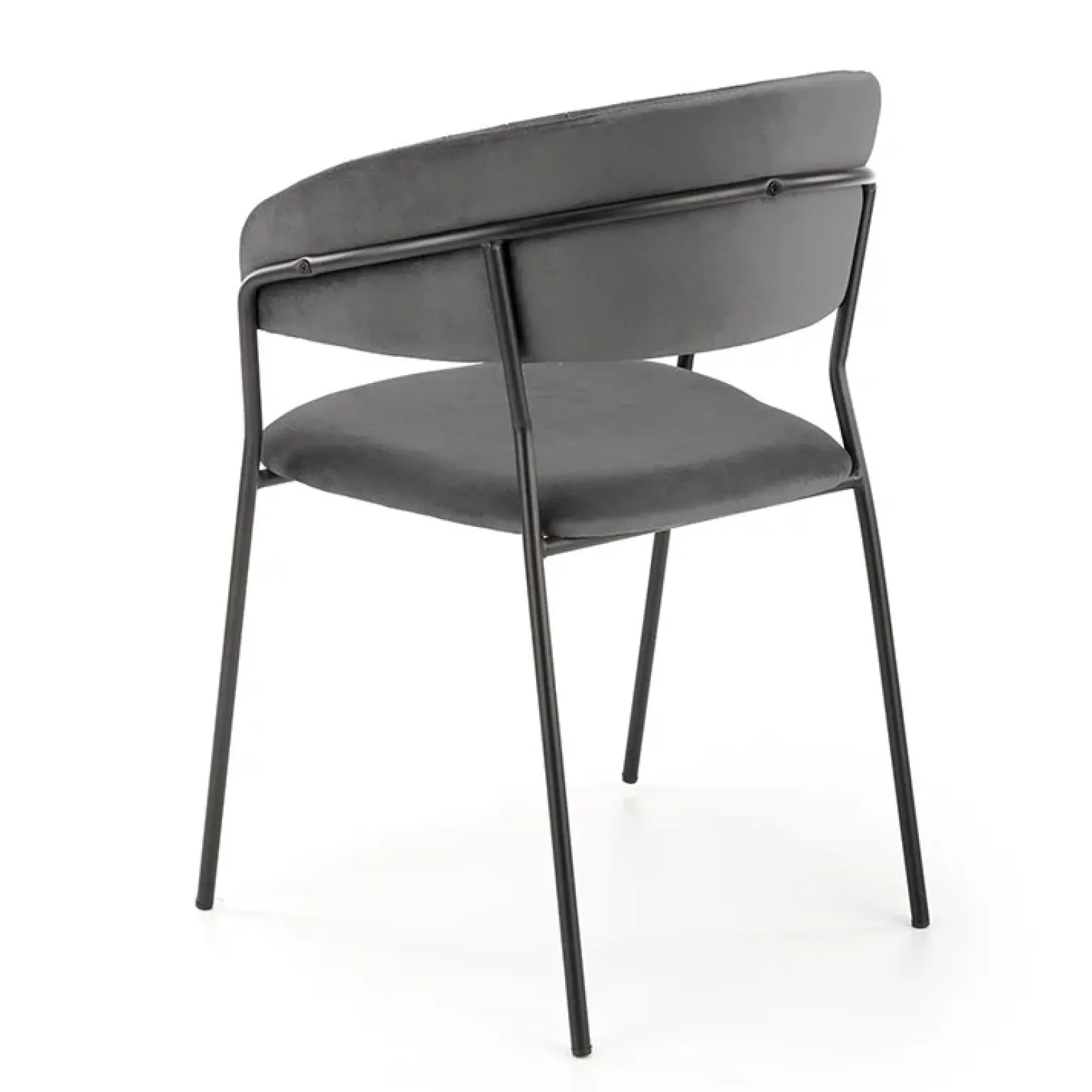 Set 4 sedie da soggiorno moderne in velluto grigio Lina