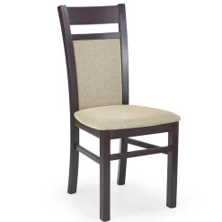 Set 2 sedie imbottite classiche in tessuto noce scuro beige Azalea