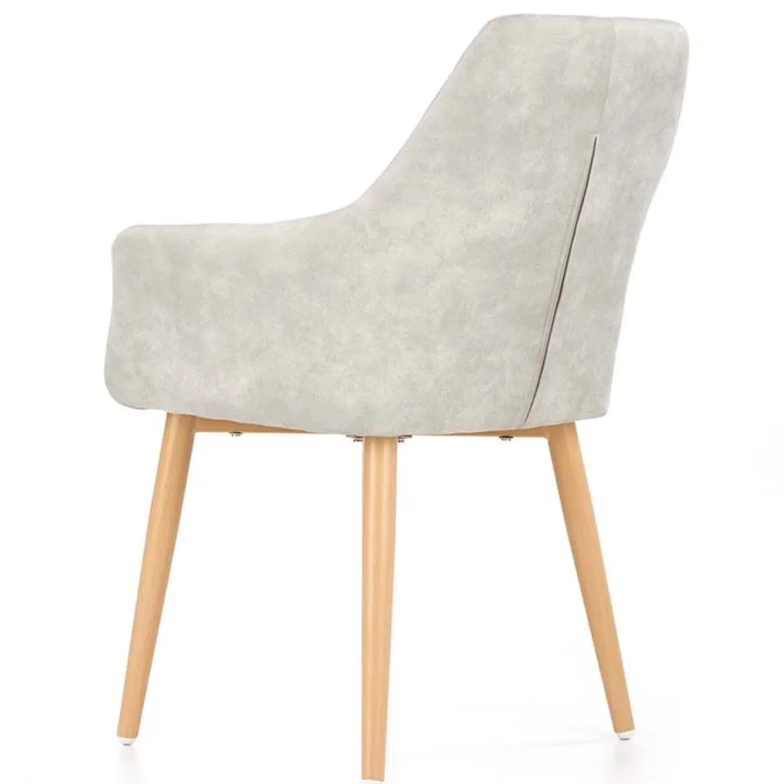 Set 2 sedie imbottite da soggiorno in ecopelle grigio Soleil