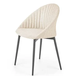 Set 2 sedie imbottite design in tessuto beige Amelia