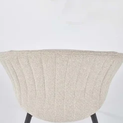 Set 2 sedie imbottite design in tessuto beige Amelia