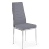 Set 4 sedie imbottite in ecopelle grigio con gambe in metallo Nicole