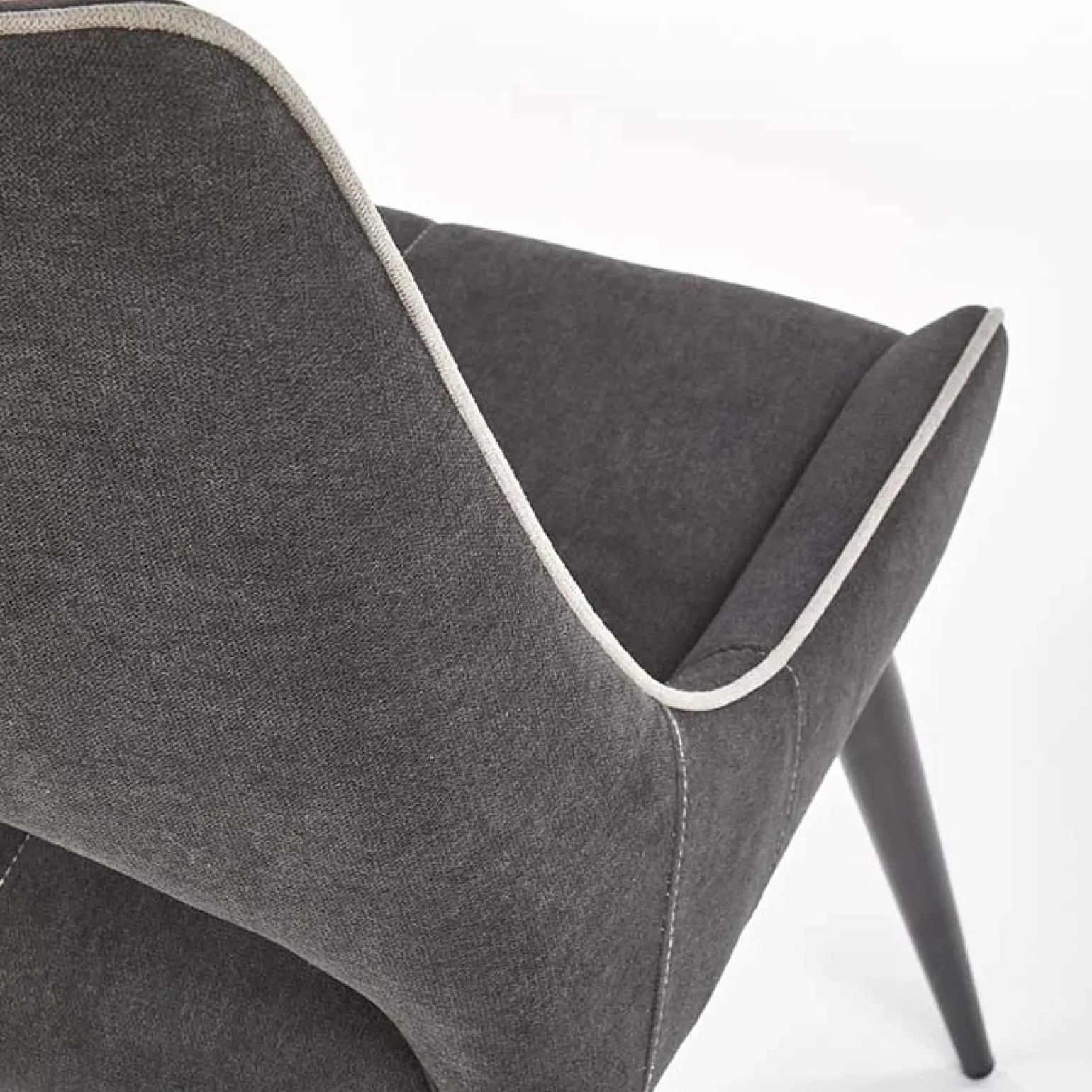 Set 2 sedie imbottite in tessuto grigio design Brida