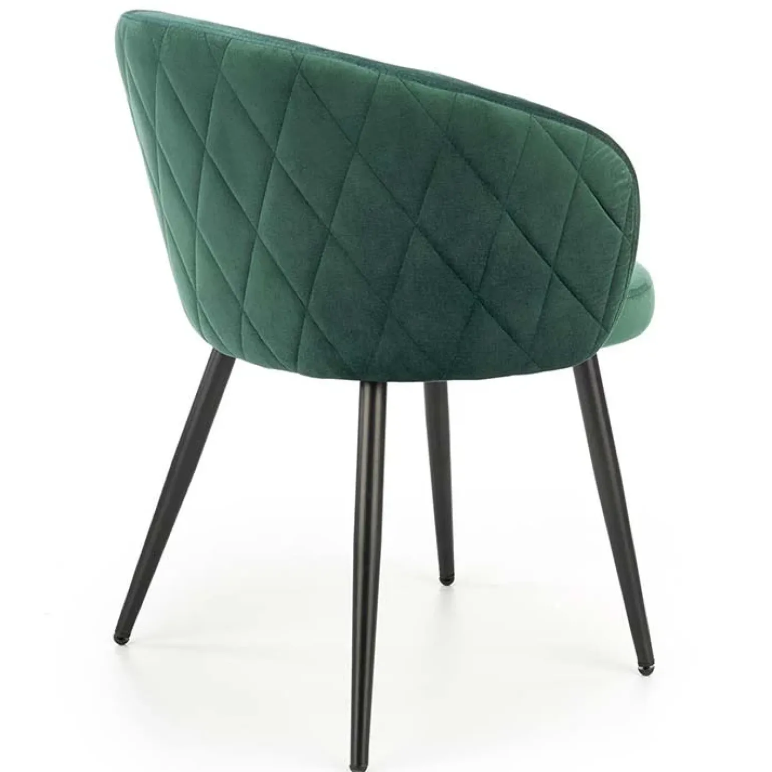 Set 4 sedie imbottite in tessuto verde scuro acciaio nero Amiata