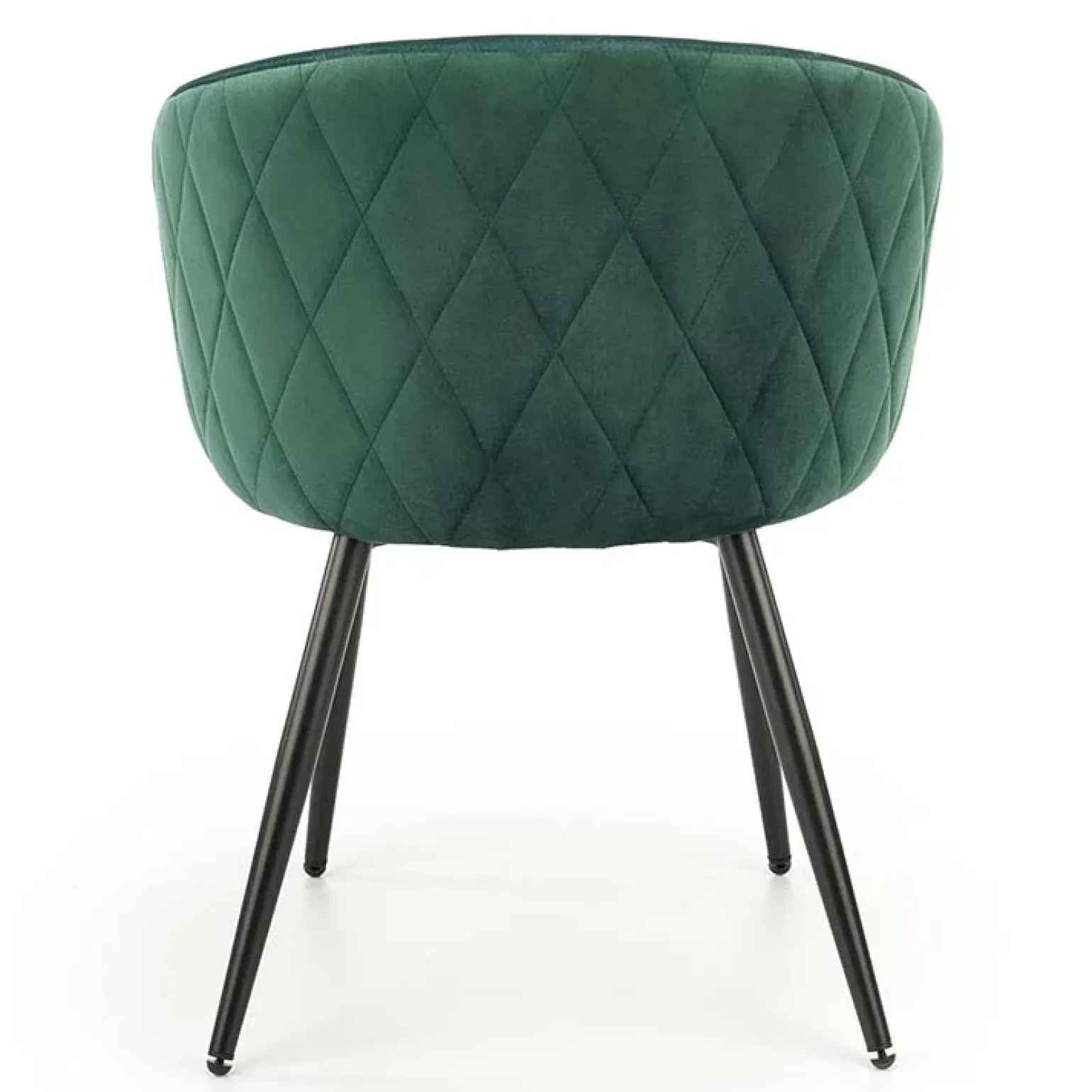 Set 4 sedie imbottite in tessuto verde scuro acciaio nero Amiata