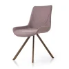 Set 2 sedie imbottite in tessuto grigio acciaio oro antico Joanna