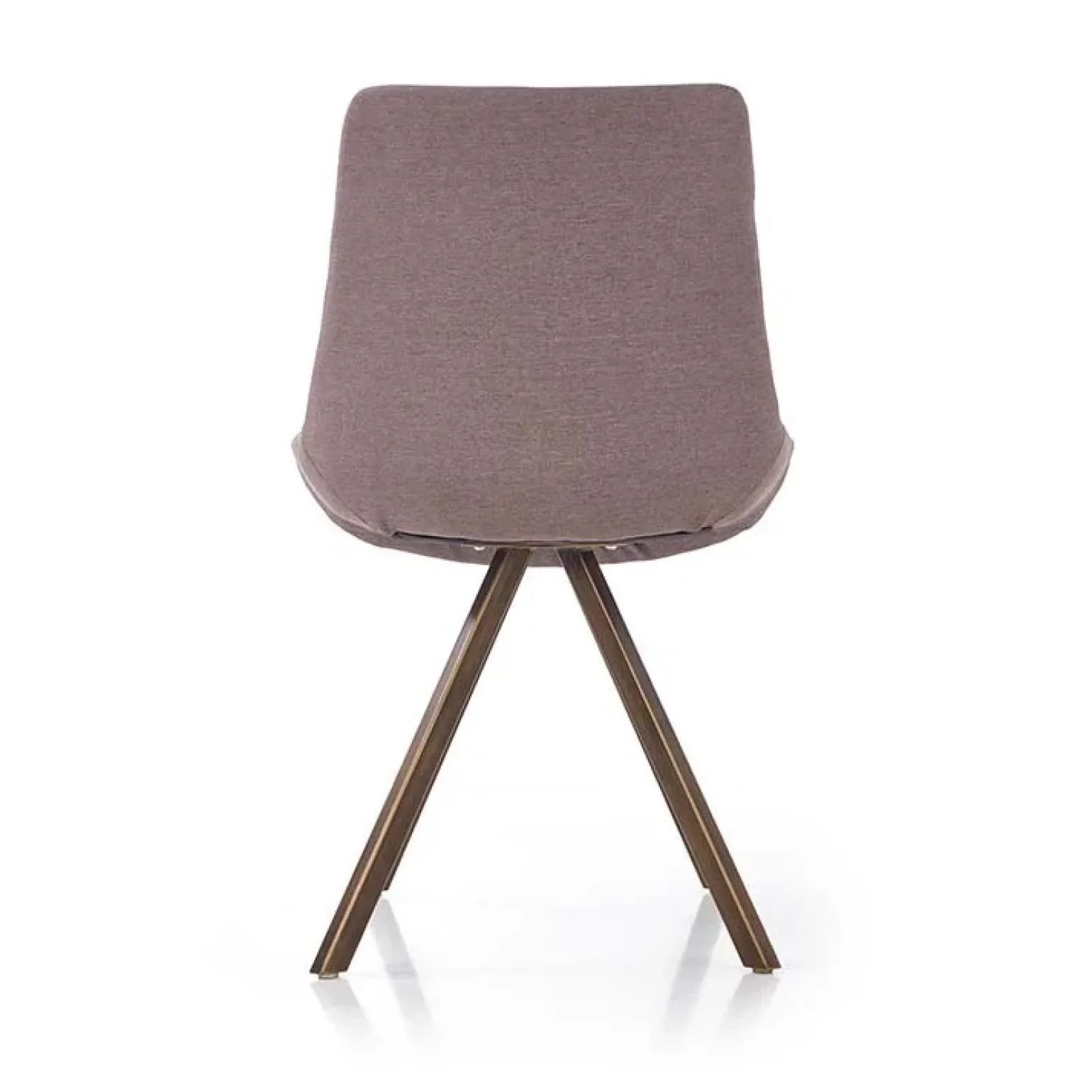 Set 2 sedie imbottite in tessuto grigio acciaio oro antico Joanna