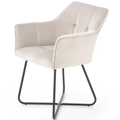 Set 2 sedie imbottite in velluto beige industrial Elsa
