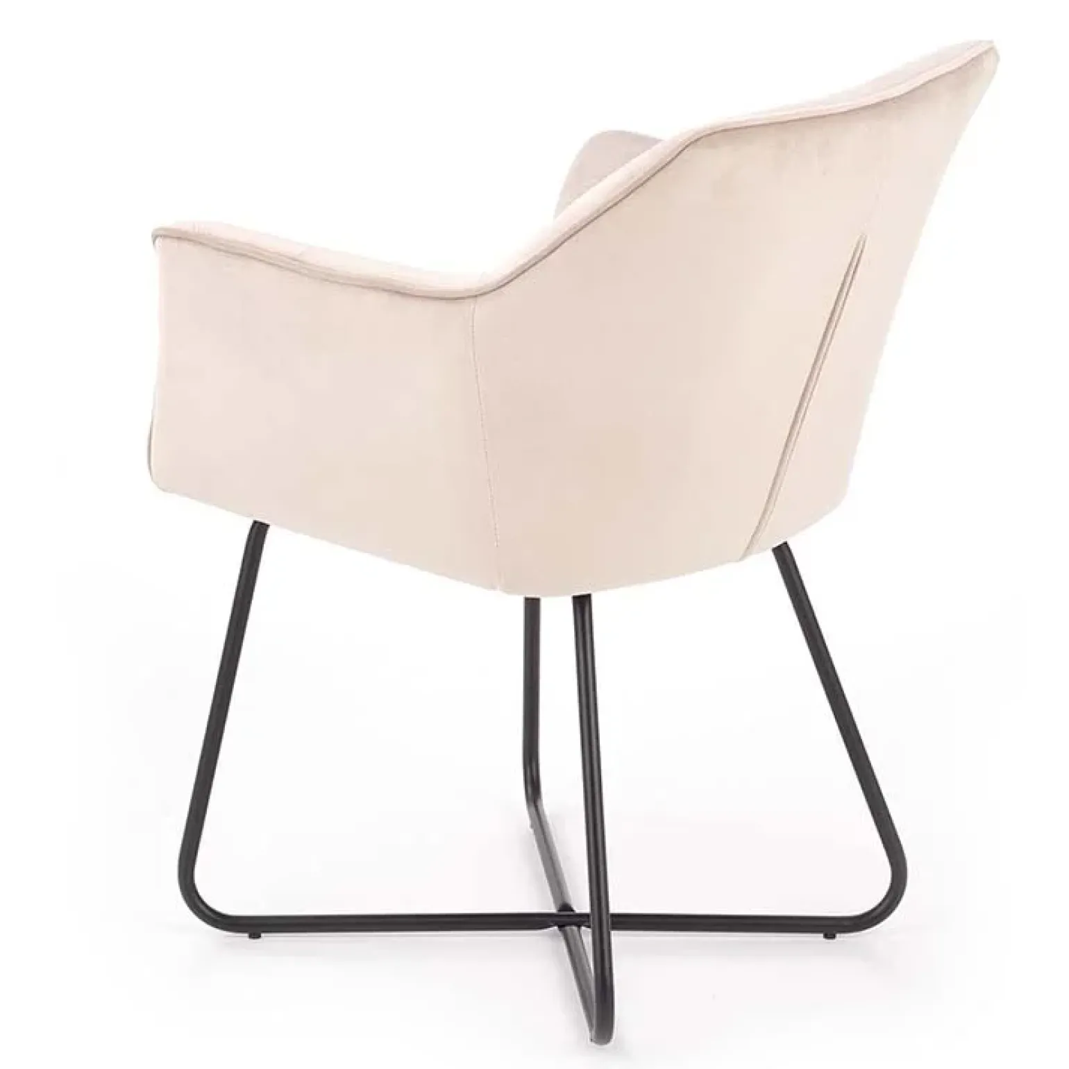 Set 2 sedie imbottite in velluto beige industrial Elsa