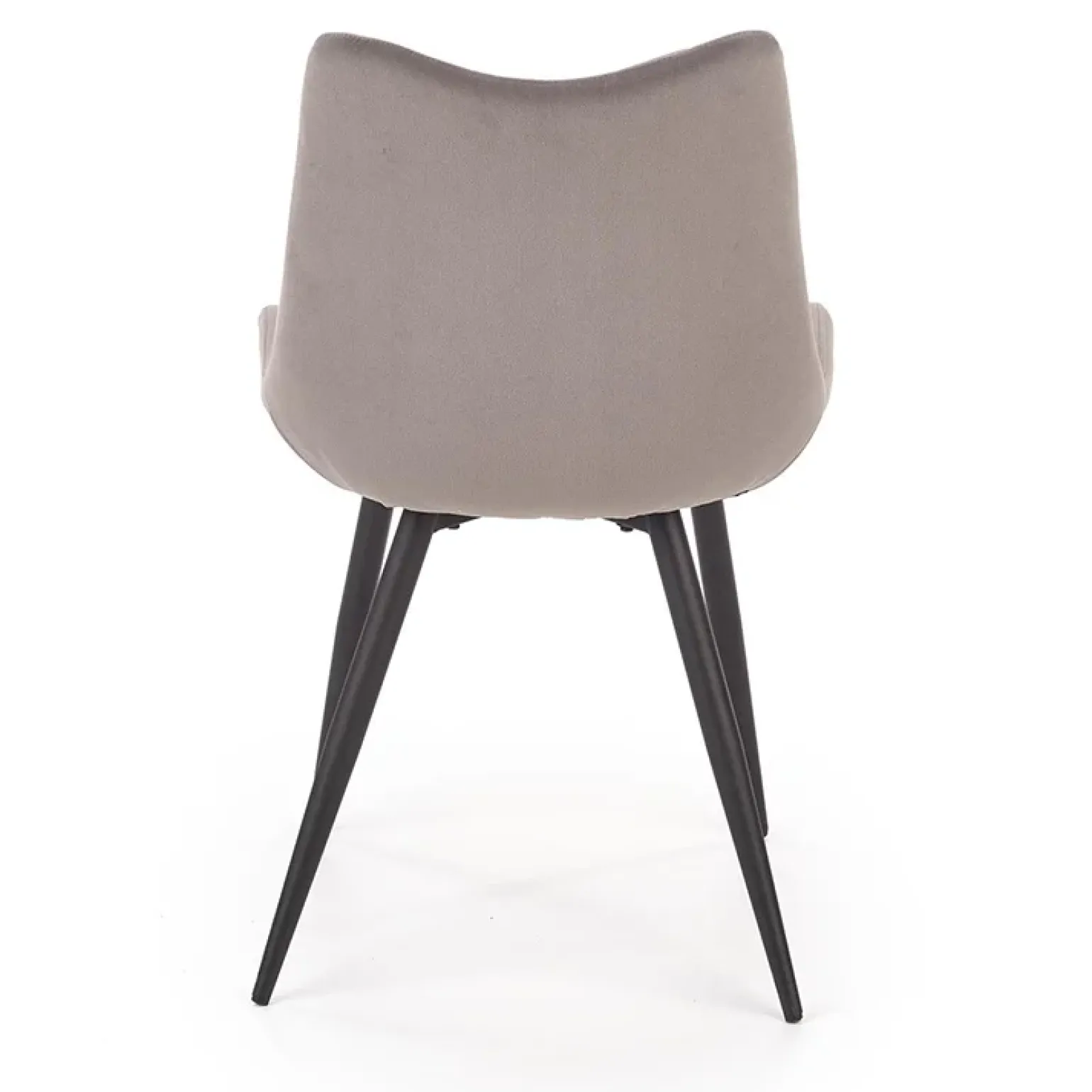 Set 4 sedie imbottite in velluto grigio Leda