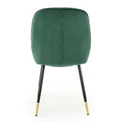 Set 2 sedie imbottite in velluto verde acciaio nero oro Emilia