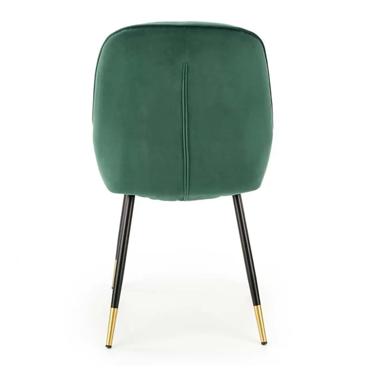 Set 2 sedie imbottite in velluto verde acciaio nero oro Emilia