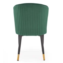 Set 4 sedie imbottite in velluto verde acciaio nero oro Eden