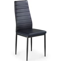 Set 4 sedie imbottite soggiorno in ecopelle nero Vittoria