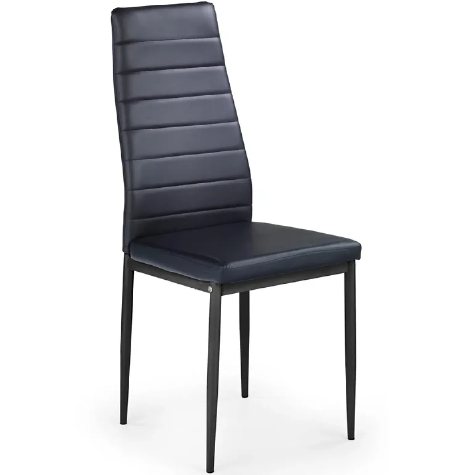 Set 4 sedie imbottite soggiorno in ecopelle nero Vittoria