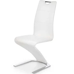 Set 2 sedie in ecopelle bianco acciaio cromato Coco