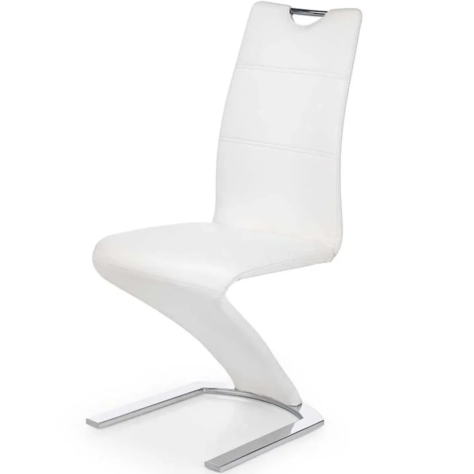 Set 2 sedie in ecopelle bianco acciaio cromato Coco