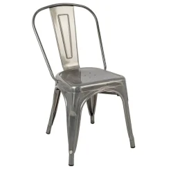 Set 2 sedie in metallo impilabili grigio laccato Lix