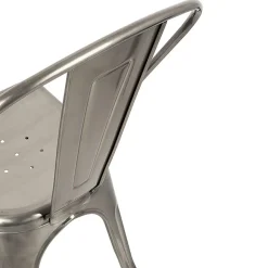 Set 2 sedie in metallo impilabili grigio laccato Lix
