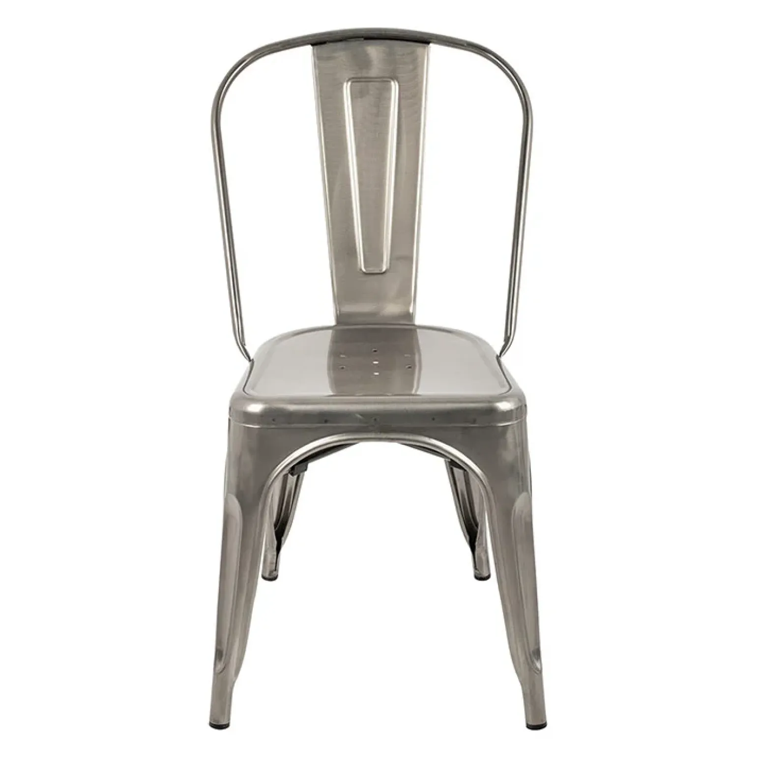 Set 2 sedie in metallo impilabili grigio laccato Lix