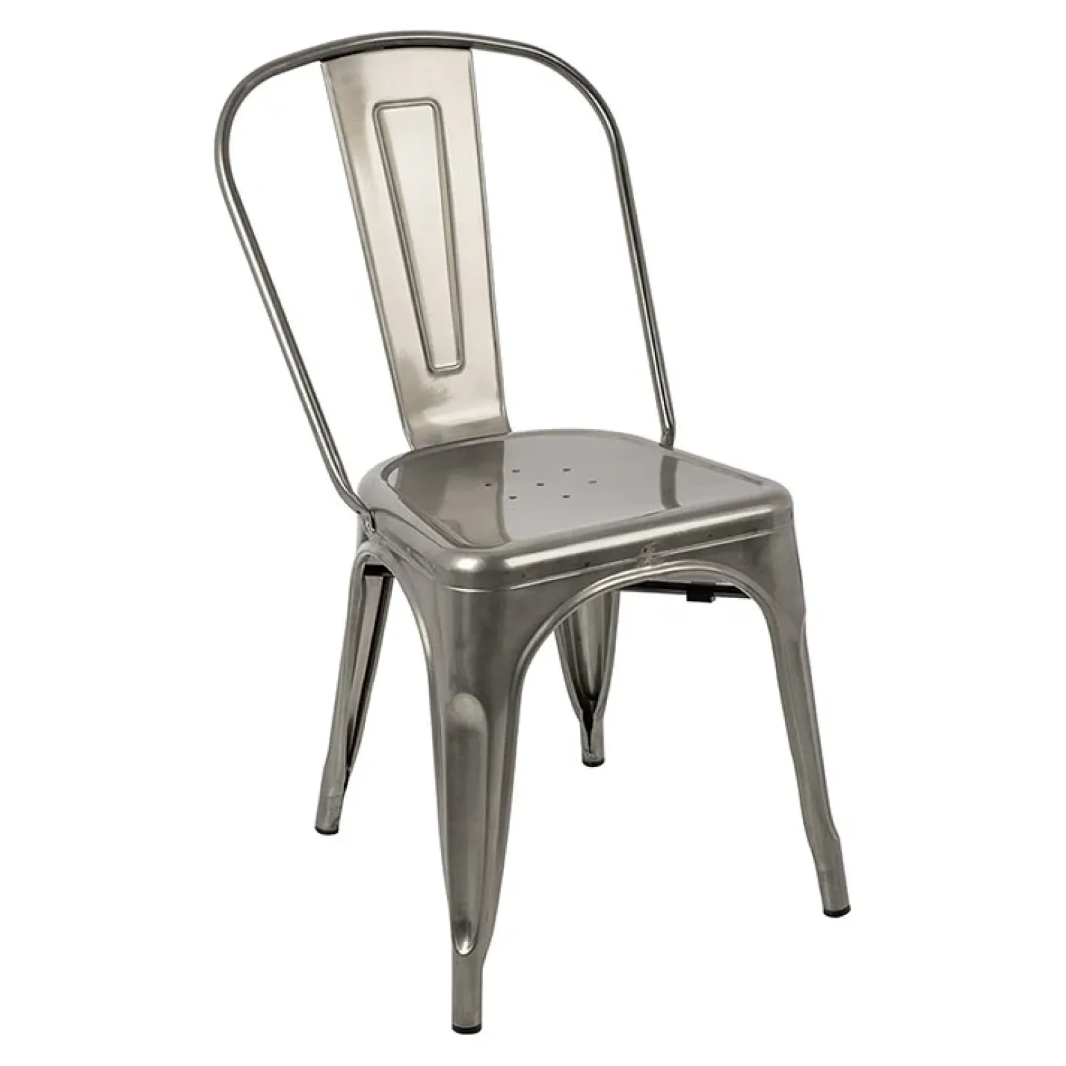 Set 2 sedie in metallo impilabili grigio laccato Lix