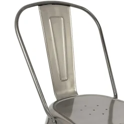 Set 2 sedie in metallo impilabili grigio laccato Lix