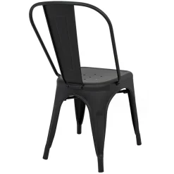 Set 2 sedie in metallo impilabili nero opaco Lix
