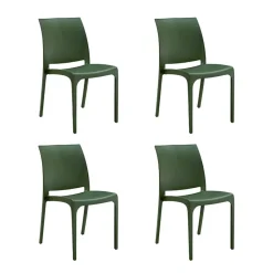 Set 4 sedie in polipropilene impilabili verde Tape Gihome®