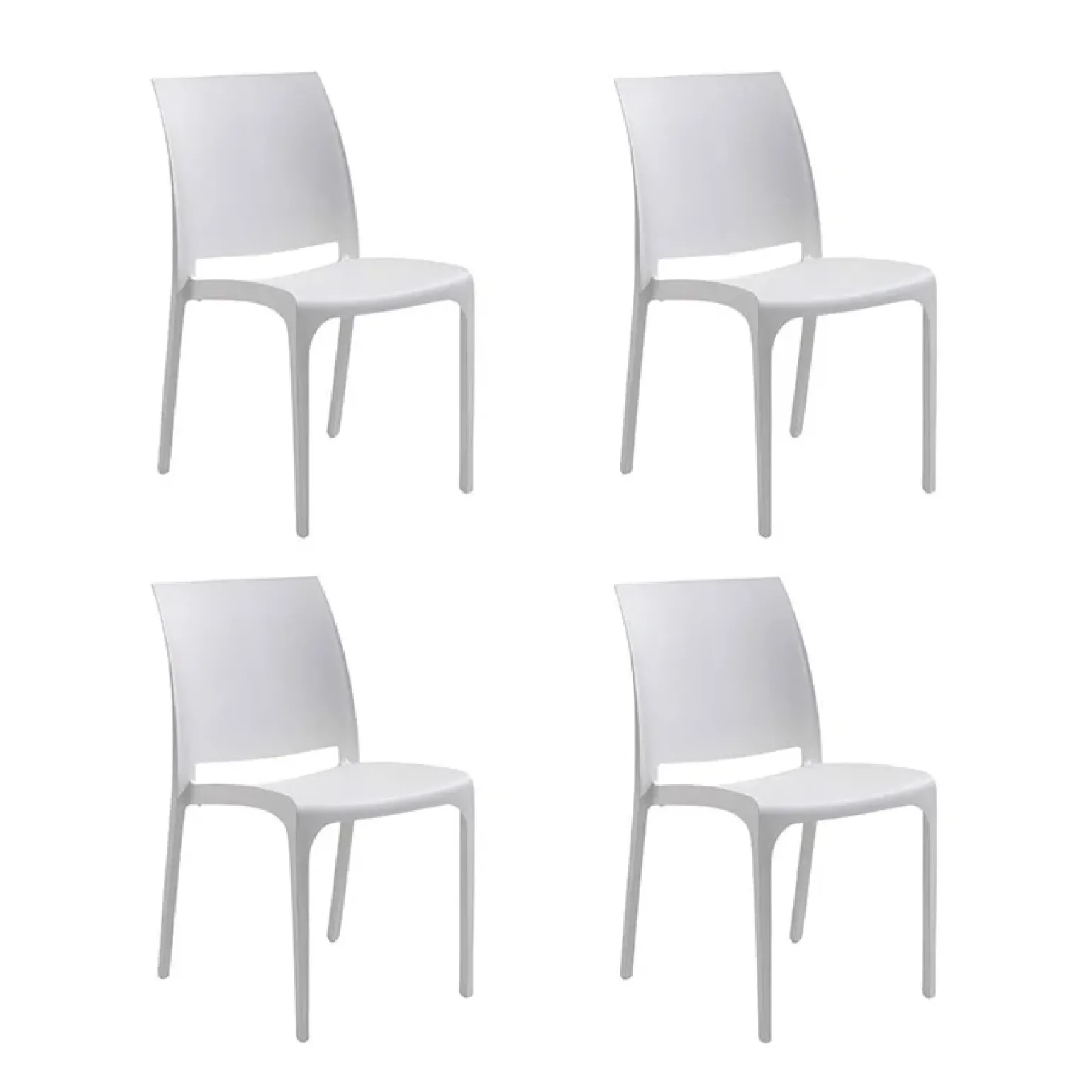 Set 4 sedie in polipropilene impilabili bianca Tape Gihome®