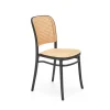 Set 4 sedie in rattan moderne naturale nero Milly