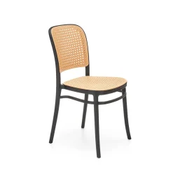 Set 4 sedie in rattan moderne naturale nero Milly
