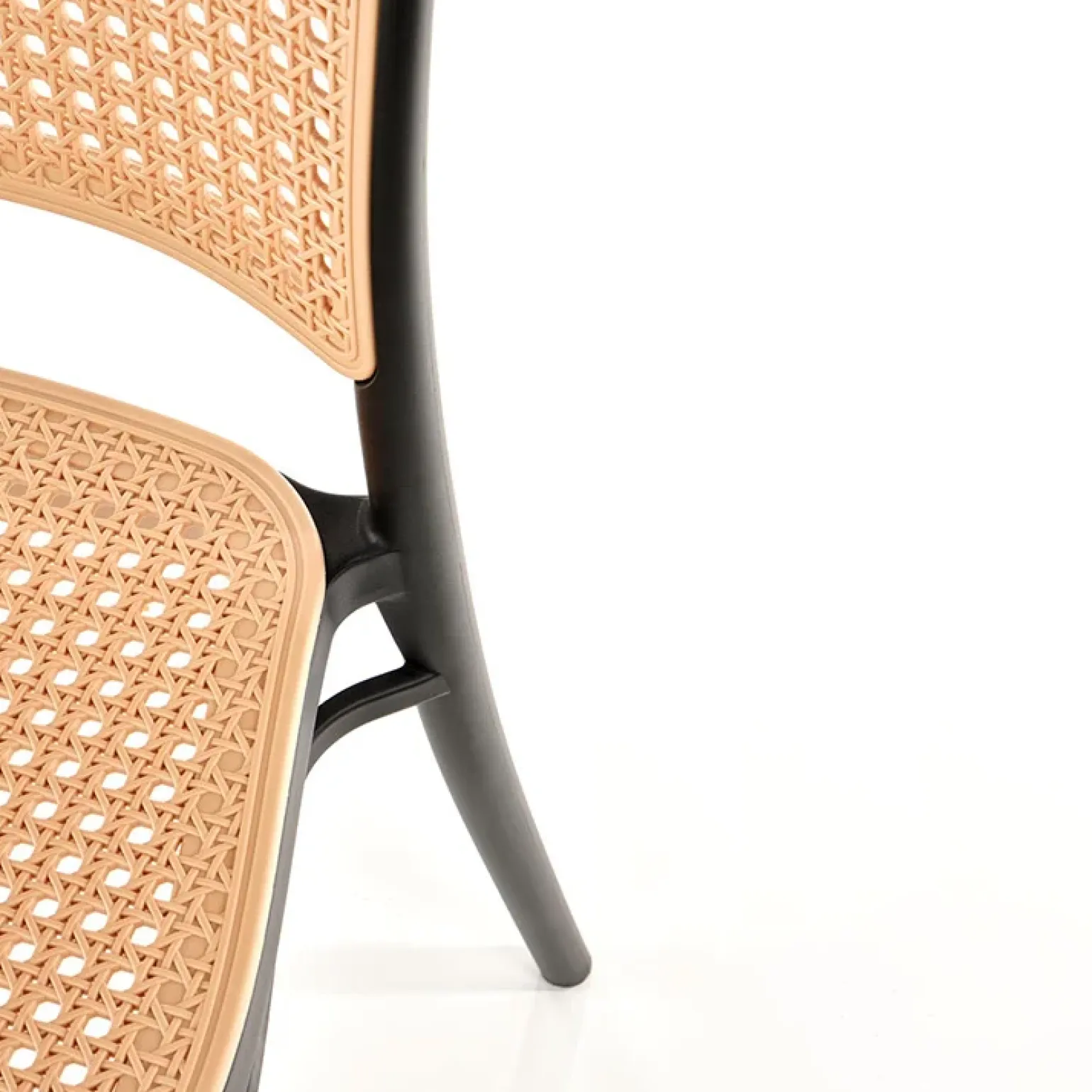 Set 4 sedie in rattan moderne naturale nero Milly