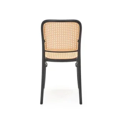 Set 4 sedie in rattan moderne naturale nero Milly