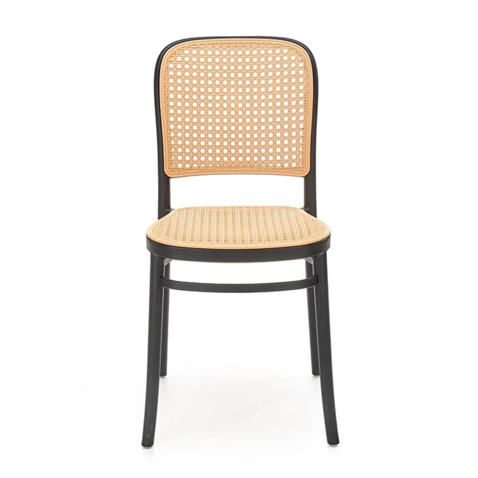 Set 4 sedie in rattan moderne naturale nero Milly